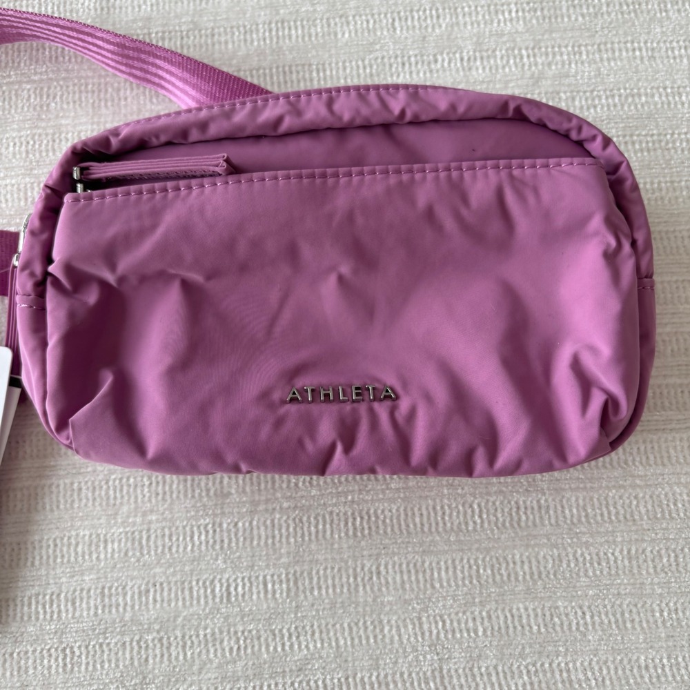 Athleta All About Crossbody Belt Bag Pink Purple Recycled Water Repellent